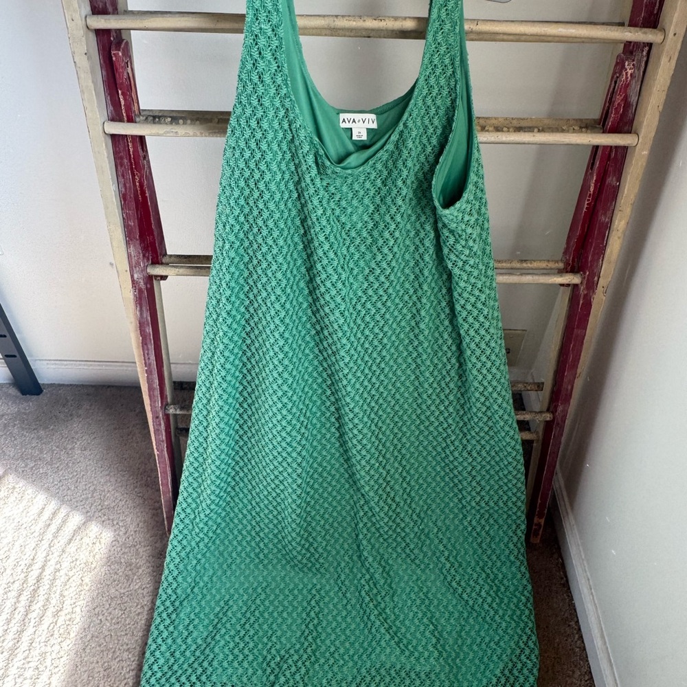 Green Lace Sleeveless Dress